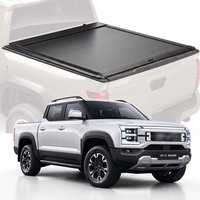 Shark 6 – Couverture de benne manuelle rétractable en aluminium avec volet roulant, verrouillage à clé, cordon de traction assisté par ressort, sans perçage, profil bas