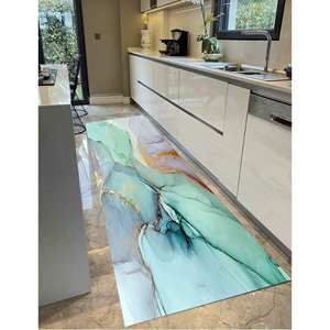 พรมลายหินอ่อนสีเขียว: ประดับด้วยสีทองระยิบระยับ, พรมทางเข้าบ้านสไตล์โมเดิร์น, พรมพิมพ์ลาย, พรมเชนิลล์ - Product Image 4