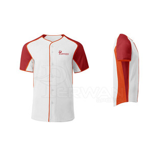 Manufacturer High Button <b>Down</b> Breathable Quick Dry 100% Polyester Baseball Jersey with Custom Logo and Color for Softball Wear - Product Image 4