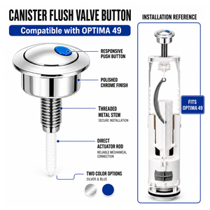 Vanne de chasse d'eau à bouton-poussoir de remplacement JIELIN T2236A, garantie 1 an, compatible <span class=keywords><strong>OPTIMA</strong></span> <span class=keywords><strong>49</strong></span>, en métal chromé fileté - Product Image 3