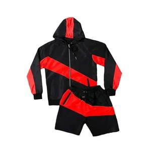 Cheap Price Breathable Printed Unisex Polyester Green <b>Summer</b> Windbreaker Tracksuits Two Piece Lightweight <b>Hoodie</b> Short Sets - Product Image 6