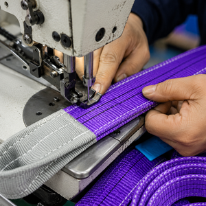 Provina Sangles plates en sangle plate en polyester violet personnalisées, 1 tonne, haute résistance, 2 plis, 38 mm, œillets sur chaque extrémité, facteur de sécurité 8:1, usage intensif - Product Image 3