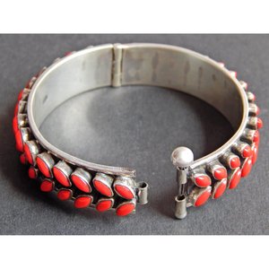 Brazalete de moda de Plata de Ley 925, piedra preciosa de Coral hecha a mano, joyería de plata GS para regalo - Product Image 5
