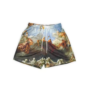 2025 personnalisé nouveauté hommes sport basket-ball Shorts coupe ample Sublimation imprimé 100% coton mode décontractée - Product Image 1