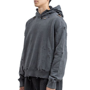 Sweat-shirt délavé personnalisé Streetwear, sweats-shirts pour hommes, blanc uni, 450 g/m², French Terry, vintage, délavé à l'acide - Product Image 5
