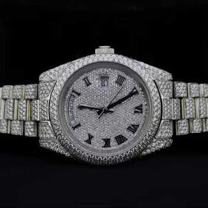 Reloj de Diamantes Moissanite para Hombre, Totalmente Cubierto de Diamantes, Estilo Hip Hop de Lujo, Movimiento Automático, Claridad VVS, Diseño Personalizado - Product Image 1