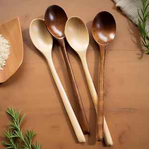 Cuchara de cocina de madera natural duradera de calidad superior perfecta para agitar o mezclar uso disponible a buen precio - Product Image 1