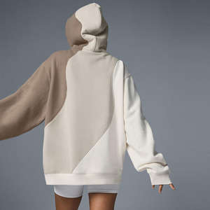 Logotipo personalizado de invierno de algodón de lana Jogging chándales Hip Hop Streetwear Plus Size bordado sudaderas con capucha conjunto moda Activewear mujeres - Product Image 3