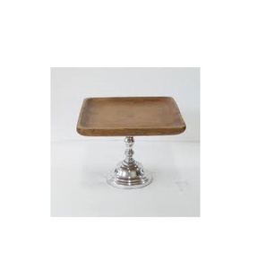 Wood cup cake stand for steel base Distressed Wood Food Serving Tray Cake Stand for Wedding Party for polished
