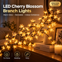 Lumière LED en forme de branche de cerisier pour centre de table de mariage, flexible, blanc chaud, lampe d'ambiance pour la maison et les fêtes