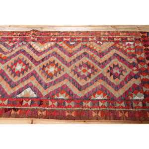 3.2x9.4 ft Turkish Vintage Rug, <b>Runner</b> Rug, Kilim <b>Red</b> Wool Rug - Product Image 3