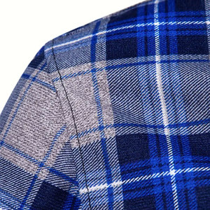 เสื้อเชิ๊ตผู้ชายผ้าสักหลาดแบบลำลองสีแดงและน้ำเงินเสื้อถักแบบระบายอากาศได้ดี - Product Image 3