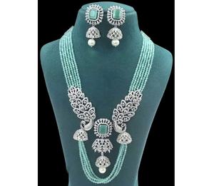 Conjunto de collar de Zirconia nupcial elegante de Zirconia de lujo Conjunto de collar de diamantes americanos de alta calidad - Product Image 3