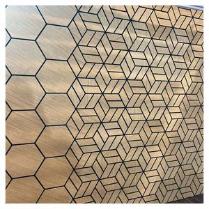 Panneaux muraux acoustiques en placage de bois autocollants au design moderne avec motif hexagonal 3D NRC 1.0 Solution d'insonorisation écologique - Product Image 5