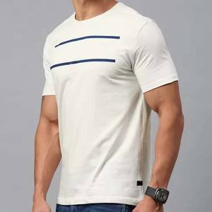 T-shirts pour hommes 100% coton rayé à séchage rapide respirant personnalisé à manches courtes pour l'été tenue décontracté T-shirt pour hommes - Product Image 2