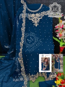 Trendy Designer Indian Pakistani Blue Color Salwar Kameez Latest Exclusive Premium Quality Women Fancy Indian Pakistani Clothing - Product Image 5
