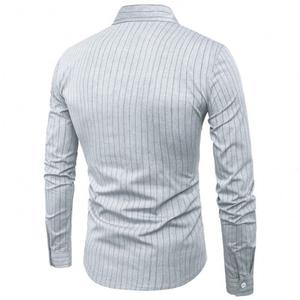 Luxury Branded Plus Size <b>Men's</b> <b>Satin</b> Yarn Dyed Stand Breathable Anti-Wrinkle Quick Dry Formal Long Sleeve Casual <b>Shirts</b> 6 Colors - Product Image 6