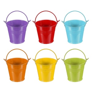 Seau en métal d'excellente qualité avec poignée Multi couleurs pour la maison jardin décor jardinière Multi seaux de seau utilisables - Product Image 3