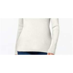 Maglione a Collo Alto a Costine a Maniche Lunghe da Donna Karen Scott Bianco Taglie Petite e Large per la Stagione Autunnale - Product Image 5