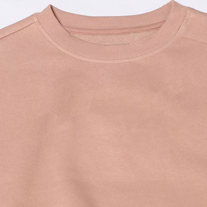 Suéteres lisos de algodón 100%, sudadera superior de gran tamaño de manga larga para mujer, sudadera recortada cálida sólida a la moda - Product Image 4