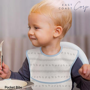 Baberos de bebé de algodón suave con botón a presión | Lavable y multicolor - Product Image 3