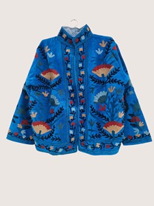 เสื้อแจ็คเก็ตผ้าฝ้ายปักลายดอกไม้สไตล์โบฮีเมียน คอกลม แขนสามส่วน ไซส์ใหญ่ เสื้อคลุมผู้หญิง สปริงลำลอง - Product Image 3