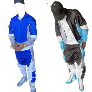 Chándal de nailon para hombre, conjunto de chaqueta y pantalones con cremallera, conjunto de chándal con logotipo personalizado, chándal transpirable de nailon y poliéster - Product Image 3