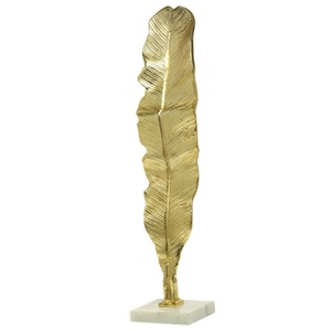 Feuille artificielle de qualité supérieure objet décoratif Base en marbre dessus de table en aluminium Ins Style Design maison hôtel décor de mariage cadeaux - Product Image 2