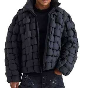Wholesale High Quality Plus Size Men's Winter Street Style Puffer <b>Jacket</b> Outdoor Breathable Quick Dry Fashionable Stand Plain - Product Image 1