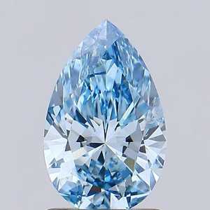 Poire de créateur coupe brillante 3.50 carats fantaisie bleu vif VS2 diamant haute brillance pierre précieuse pour bagues pendentifs - Product Image 4