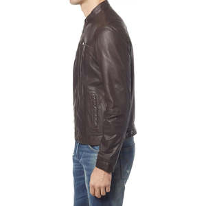 2026 Top Design <b>Mens</b> Casual Autumn Leather Motorcycle Jacket Custom Quality Silk Turn-down Collar OEM Front - Product Image 4