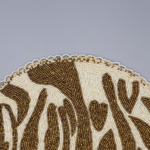 Beaded <b>Placemat</b> Handmade <b>Round</b> Charger for Luxury Dining & Holiday Decor Unique Piece Handmade Beaded, <b>Placemat</b>, Housewarming - Product Image 3