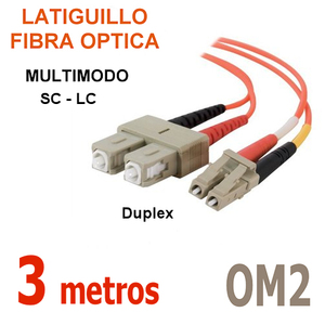 สายแพทช์ไฟเบอร์ออปติก SC-LC OM2 แบบดูเพล็กซ์ 3 เมตร สำหรับใช้งานภายในและภายนอกอาคาร - Product Image 1