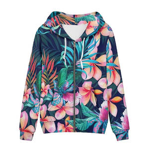 Sudadera con Capucha de Felpa para Mujer, Diseño de Flores con Sublimación Completa, Suave, Cómoda, Informal, para Invierno, Diseño Personalizado con Logotipo Frontal - Product Image 1