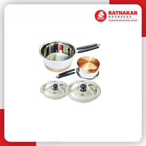 Juego de sartenes antiadherentes Diseño elegante Base plana Juego de sartenes con fondo de cobre de acero inoxidable Utensilios de cocina antiadherentes con asa para la venta - Product Image 6