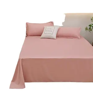 2023 yeni düz boyalı katı renkler baskılı yastık rahat çarşaf yatak için en kaliteli yastık kılıfı nevresim takımı
