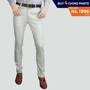 Paquete de 4 pantalones chinos de algodón para hombre - Product Image 1