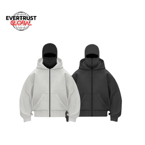 Cagoule à Capuche Homme en Polyester/Coton Tricoté 360g, Imprimée par Transfert Thermique à Motif Uni, Double Capuche, Grande Taille, avec Logo Personnalisé - Product Image 5