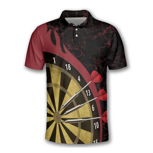 Polo ligero para juegos de dardos con diseño totalmente sublimado de malla transpirable de secado rápido y ajuste atlético para una máxima comodidad - Product Image 2