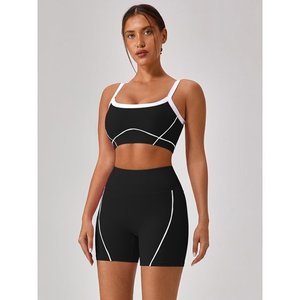 กางเกงขาสั้นเอวสูงแห้งเร็วของผู้หญิงพร้อมเทคโนโลยียืด4ทางสำหรับกิจกรรมประจำวันและกีฬา - Product Image 4