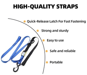 Powersports Gear personalizable, 25cm, resistente, 550kg, hebilla de leva, correas de amarre para motocicleta con gancho en S cerrado - Product Image 4