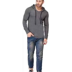 T-shirts à capuche à manches longues en coton de la meilleure qualité pour hommes - Product Image 3