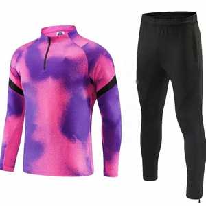 Chándal de Entrenamiento de Fútbol para Hombre, Otoño 2024, Transpirable, 100% Algodón, Manga Larga, Media Cremallera, Talla XL, con Logotipos del Club - Product Image 1