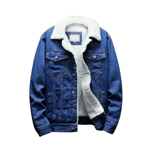 แจ็กเก็ตผ้าเดนิมสำหรับผู้ชายเสื้อแจ็กเก็ตยีนส์ซับในผ้าฟลีซลำลองแนวสตรีทเสื้อแจ็คเก็ตแฟชั่น - Product Image 1