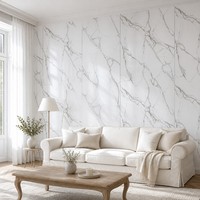 Panneau mural en PVC en marbre Statuario blanc, imperméable, revêtement décoratif intérieur