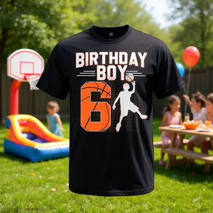 Maglietta da basket per il 6° compleanno per ragazzi di 6 anni per festeggiare con amici e famiglia - Product Image 3