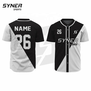 <b>Men's</b> Comfortable Short-Sleeved Baseball Jerseys Custom Breathable Sports <b>Shirt</b> with Digitally <b>Printed</b> Embroidered Logo - Product Image 2