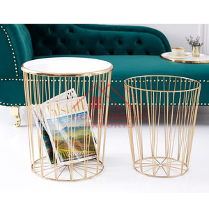 Ensemble de meubles décoratifs pour la maison dorés 2 tailles de meubles modernes faits à la main - Product Image 3