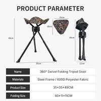 Tabouret trépied pliable pivotant à 360 degrés, chaise de chasse portable camouflage pour le jardin, la pêche, le camping et l'utilisation en extérieur