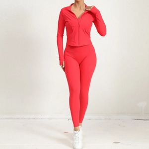 Yoga Set 2PCS Seamless Women Sportswear Workout Clothes Athletic Wear Gym <b>Legging</b> Fitness Bra <b>Crop</b> Top Long Sleeve Sports Suits - Product Image 2